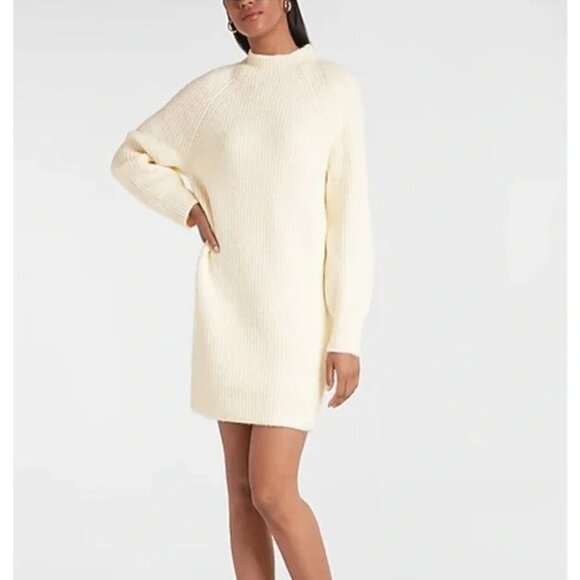Express Mock Neck Shift Sweater Dress L - Picture 3 of 10